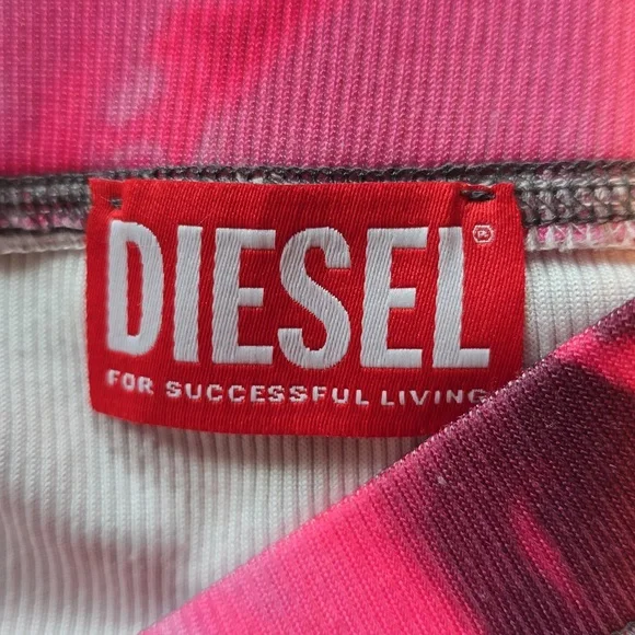 Diesel orange/pink floral pull on skirt-S - Picture 4 of 11